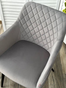 Стул BRANDY 505-35 Серый, велюр "беспальчиковый" / черный каркас,