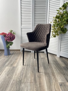 Стул ГЕРМАН (HERMAN) ГРАФИТ #14 велюр / черный каркас