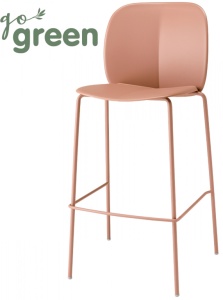 Стул пластиковый полубарный Mentha Go Green карамельный