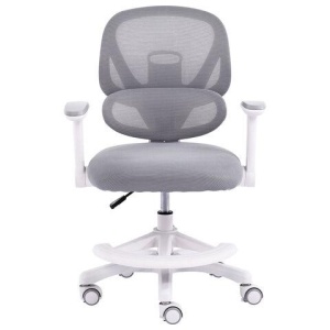 Кресло детское с подставкой для ног BRABIX KIDS "MG-220", сетка/ткань TW, серое, 533315