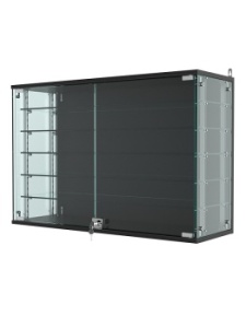 Витрина "АТРИУМ" с регулировочными полками настенная №3-2Г-РЕГ, Черный