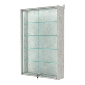 Витрина настенная с регулировочными полками №2-1А-РЕГ-П, Метрополитан Грей