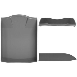 Лоток горизонтальный для бумаг BRAUBERG "Delta", A4 (340х270х60 мм), серый, 237267