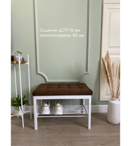 Банкетка Сканди-60 (коричневый/белый)