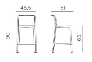 Стул пластиковый полубарный Net Stool Mini ментоловый