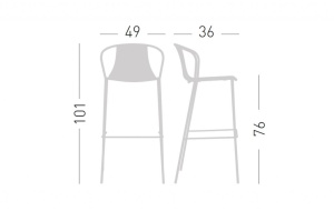 Стул пластиковый барный Kasia Stool 76 бежевый