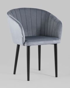 Стул с подлокотниками Нейтон велюр серый