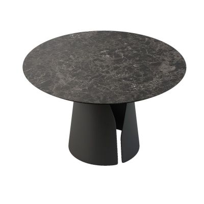 Стол круглый Giano 100, керамика матовая, черная