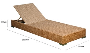 Шезлонг-лежак плетеный Mantera бежевый люкс
