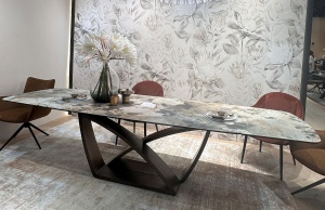 Стол АЛОНСО (ALONSO) 200 цвет TL-137, испанская керамика / медный каркас, ®DISAUR