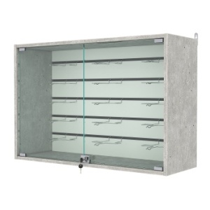 Витрина настенная №3-1БГ с экономпанелью, без полок, Метрополитан Грей