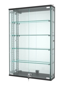 Витрина "АТРИУМ" с регулировочными полками настенная №2-5-РЕГ, Черный