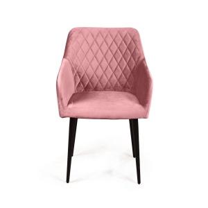 Стул с подлокотниками Роберт, бархат пудровый 15