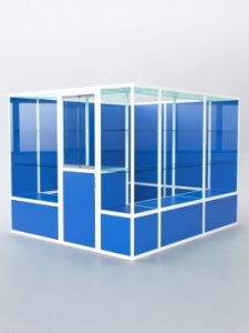 Павильон торговый из профиля угловой №4б, Делфт голубой U525 ST9 + Белый