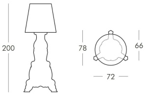 Торшер дизайнерский Madame Of Love Lighting голубой, белый
