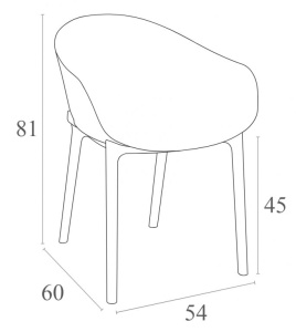 Кресло пластиковое Sky черный