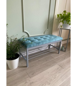 Банкетка Сканди-96-1 (бирюзовый/серый)