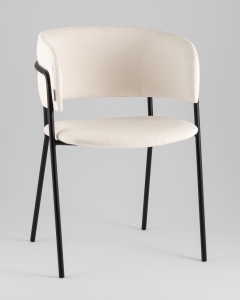 Кресло Нэлли New буклированный велюр белый