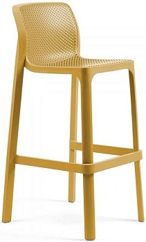 Стул пластиковый барный Net Stool горчичный