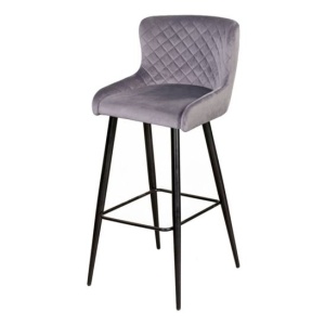 Стул барный Jazz ромб бархат серый
