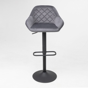 Стул барный Lisbon, темно-серый, велюр