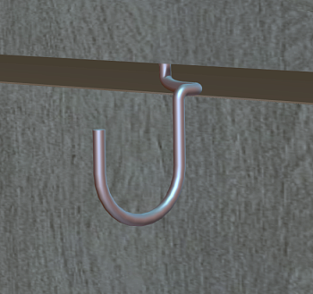 ЕК324 Крючок универсальный полукруглый, цинк