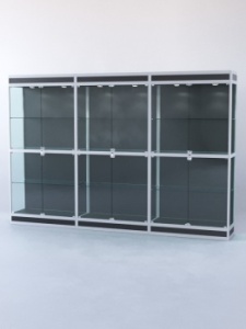 Витрина "ПРЯМОУГОЛЬНАЯ" №3-3м-400-1 (задняя стенка - ДВП), Черный