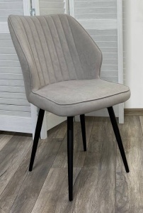 Стул РОССО 360 град. поворот. B22 Серый, велюр / черный каркас,