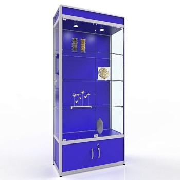 ВА-431-Д Витрина с накопителем задняя стенка ДСП глухая цвет Синий