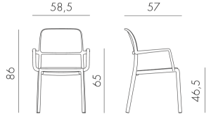 Кресло пластиковое Riva красный