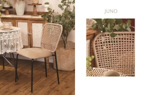 Стул JUNO G062-03 светлый беж, велюр / черный каркас