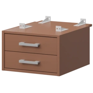 Тумба подвесная для столов на м/каркасе гл.730 мм Арго-М АМТ2-02.73 Терракота/Белый