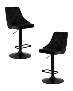 Набор 2 шт Стул барный DOBRIN JOSEPH BLACK, черный велюр (MJ9-101)