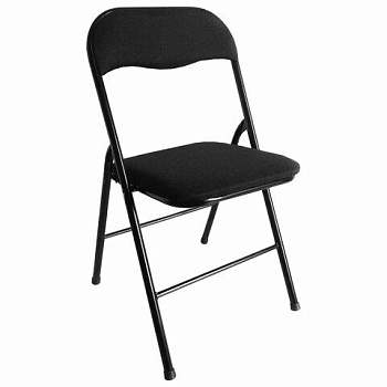 Стул складной BRABIX "Golf CF-007", чёрный каркас, чёрная ткань, 532892