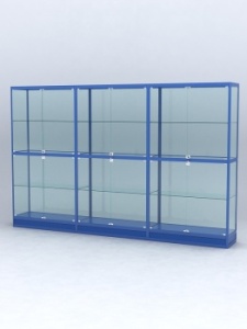 Витрина "АЛПРО" №4-3м-400-2 (задняя стенка - стекло), Синий