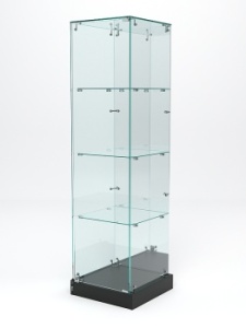 Витрина стеклянная "ИСТРА ХИТ ПРОДАЖ" №3 (с дверкой, задняя стенка - зеркало), Черный