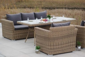 "Моккачино" обеденная группа из искусственного ротанга, цвет соломенныйцвет соломенный