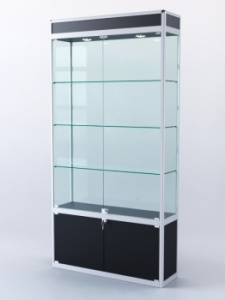 Витрина "ПРЯМОУГОЛЬНАЯ" №1-300-2 (задняя стенка - стекло), Черный