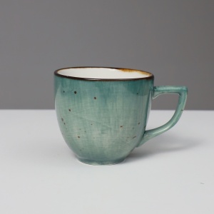 Кофейная чашка с блюдцем VITAL, фарфор, зеленый, 80мл