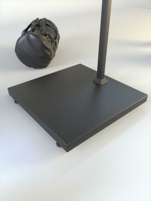 Вешалка напольная TACCOLA-LUX-NERO в стиле лофт Г-образная с подиумом, черная