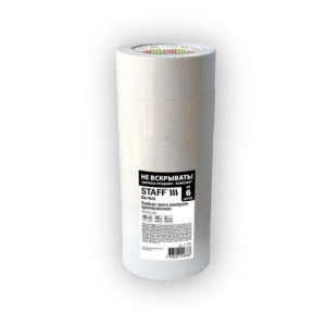 Клейкая лента малярная креппированная 48 мм x 40 м, КОМПЛЕКТ 6 шт., STAFF "BIG PACK", 271957