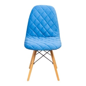 Стул Eames V, мягкий велюр, морской голубой