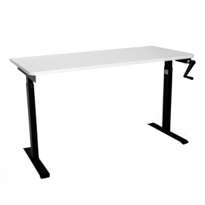 Стол с регулировкой высоты механический LuxAlto LA-T33-M1 черный/белый ЛДСП 140*70*2.5