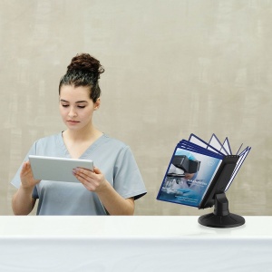 СЮИТА-01.А4Bk.Bu Демосистема настольная вращающаяся черная 10 синих панелей А4