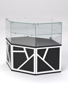 Торговый прилавок низкий шестигранный серии РОК №5, Черный