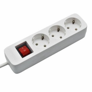 Удлинитель сетевой SONNEN PSW-303, 3 розетки c заземлением, выключатель 10 А, 3 м, белый, 513660