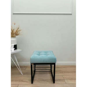 Банкетка Марсей 40-44 с полкой (светло-бирюзовый/черный)