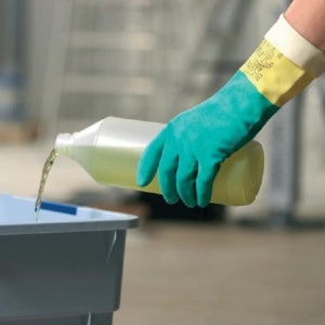 Перчатки МНОГОРАЗОВЫЕ латексные VILEDA, х/б напыление, СВЕРХПРОЧНЫЕ (неопрен), размер 9,5-10, XL (оч большой), зелено-желтые, 130 г, 174309