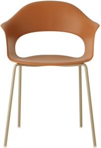 Кресло пластиковое Lady B тортора, терракотовый