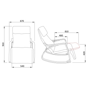 Кресло-качалка SMART, ткань, серый/белый